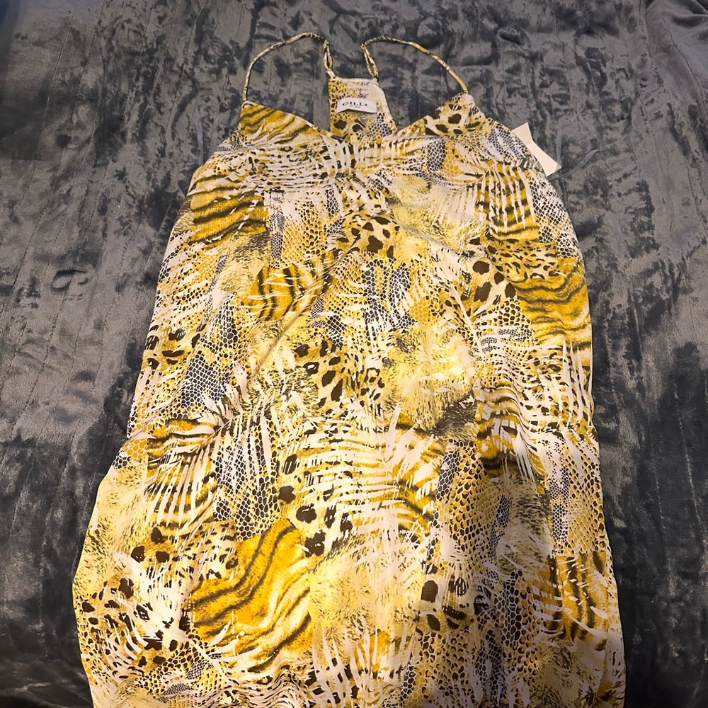 Yellow Animal Print Dress